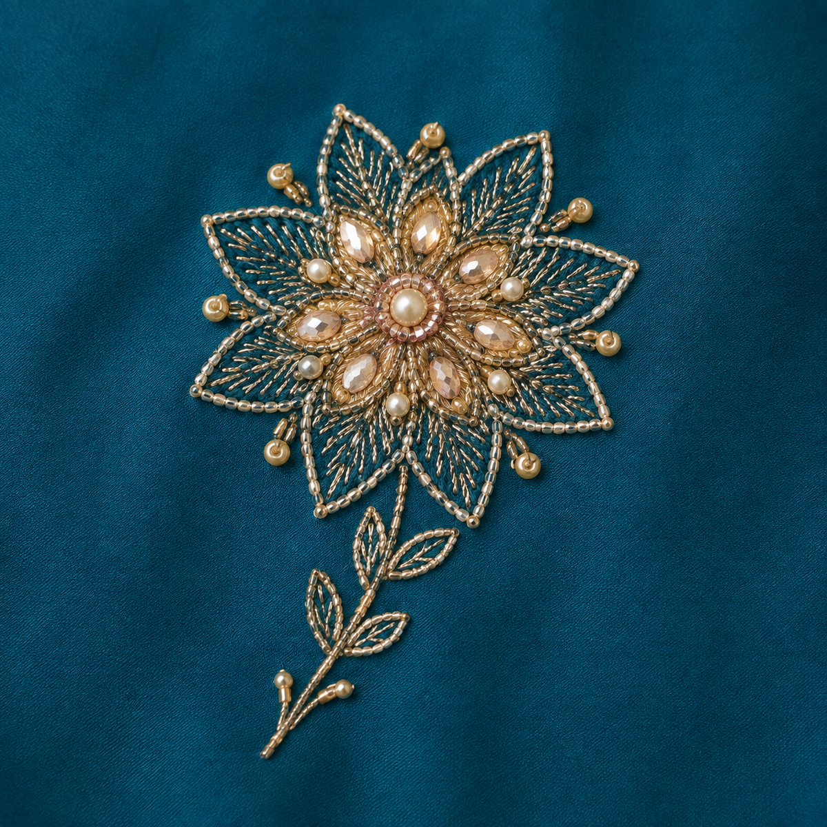Teal Elegance – 3 Piece Embroidered Set