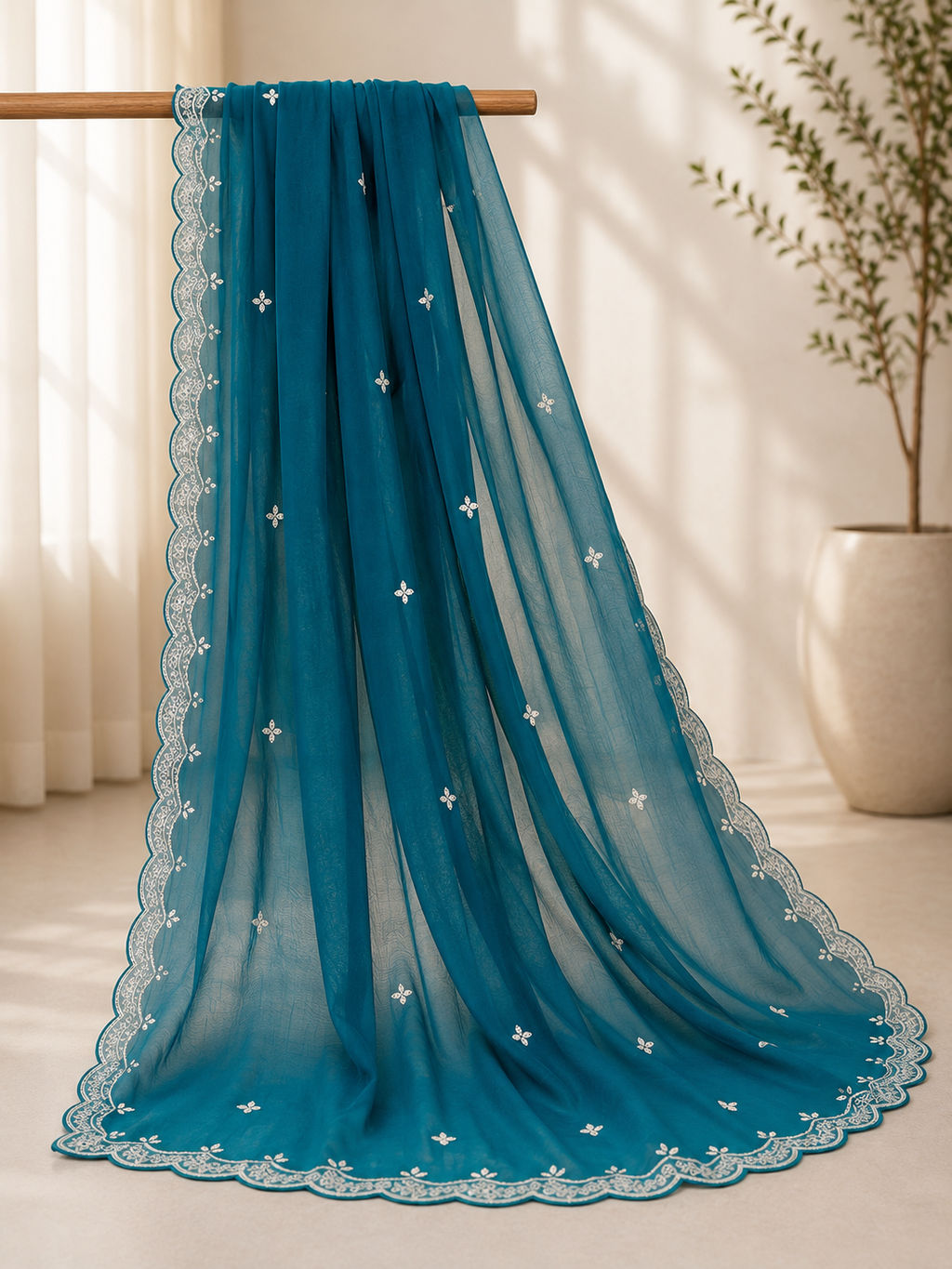 Teal Embroidered 3 Piece Lawn Suit | Maan by Manahil