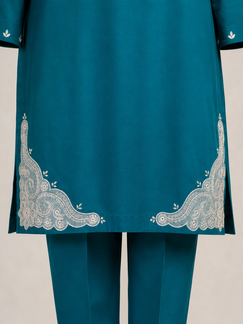 Teal Embroidered 3 Piece Lawn Suit | Maan by Manahil