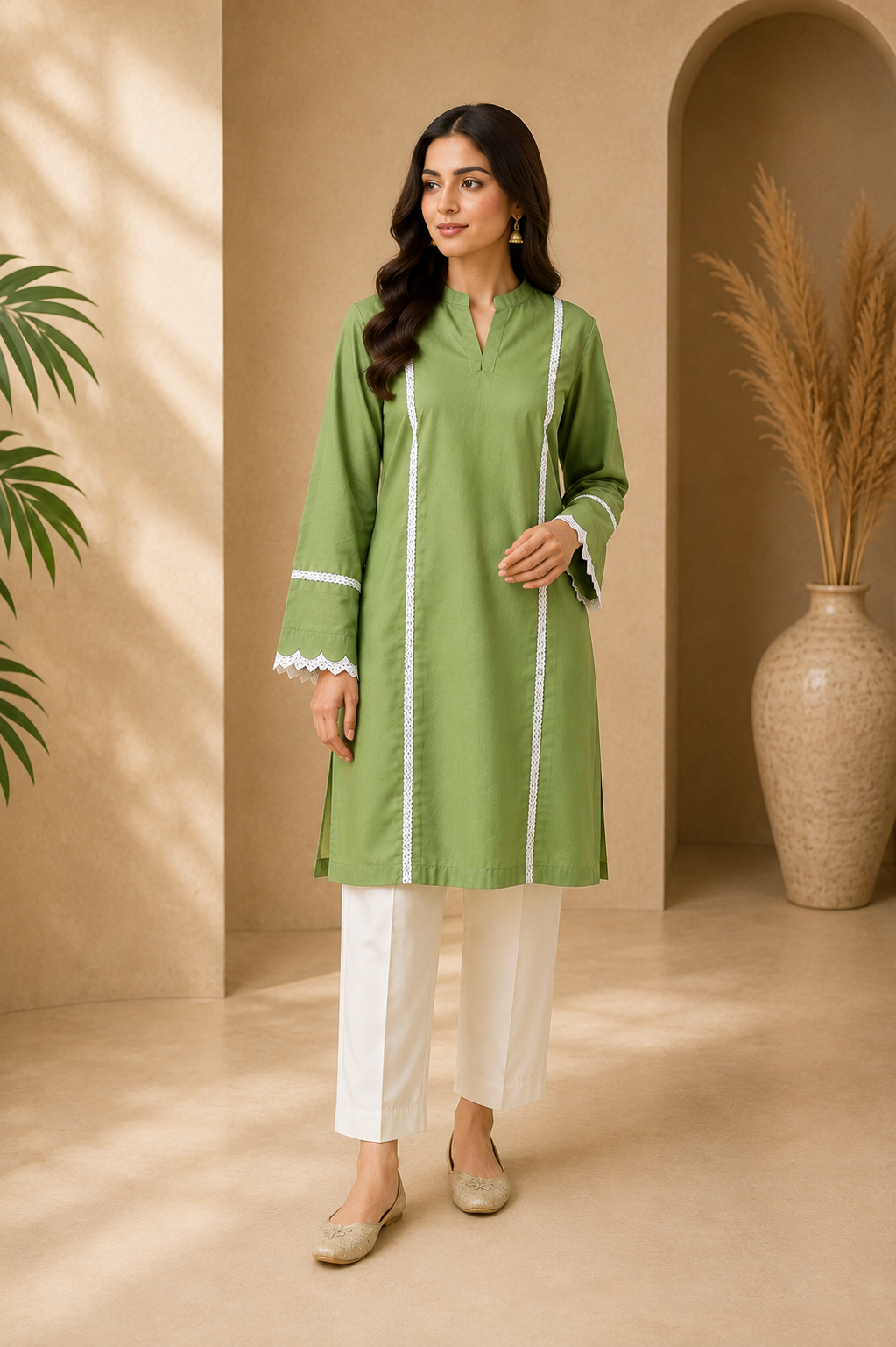 Olive Green  2 Piece Suit