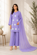 Lilac Embroidered 3 Piece Lawn Suit | Maan by Manahil