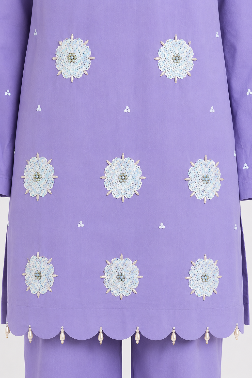 Lilac Embroidered 3 Piece Lawn Suit | Maan by Manahil